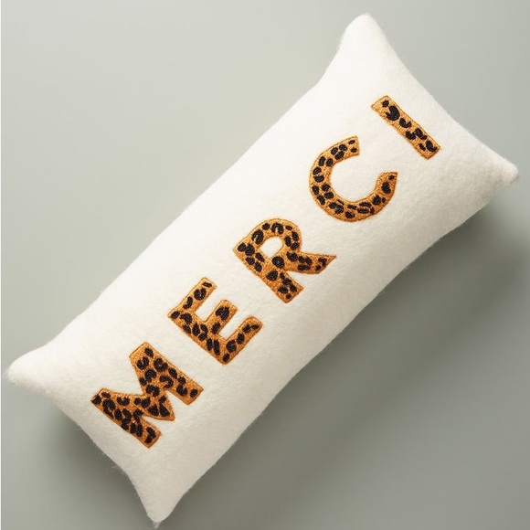 Anthropologie Home Luann Merci Beaded Wool Accent Pillow Case - Picture 1 of 7